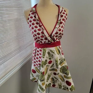 Delantal Completo Delantal Saco de Alimentación Estilo Años 50 Volantes Ric Rac Algodón Verduras Retro  - Imagen 1 de 9