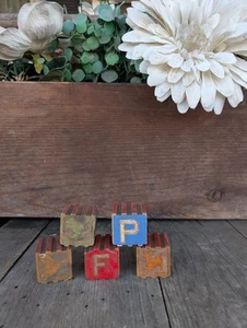 Vintage Wooden Alphabet Blocks (5) - Picture 1 of 6