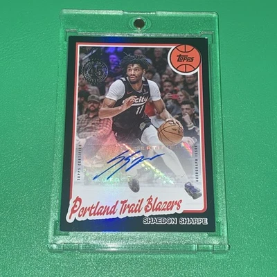 2025-26 Topps Basketball Shaedon Sharpe Auto 1980-81 Black Rainbow (1/10) - Image 1 of 4