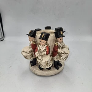 Vintage Chalkware Six Drummer Boys Kerzenständer selten Stumpenkerzenhalter - Bild 1 von 5