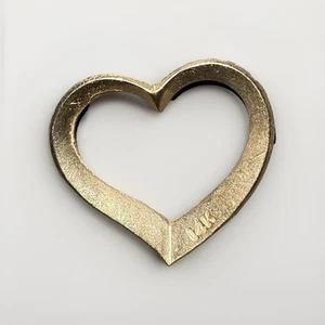 Dije collar corazón abierto oro 14K peso vintage en fotos - tamaño de un cuarto - Imagen 1 de 24