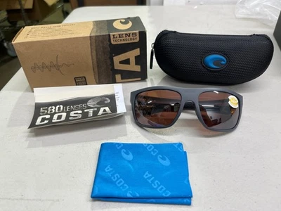 Costa Broadbill BRB 98 Polarized Sunglasses in Matte Gray and Copper 580P - Image 1 of 4