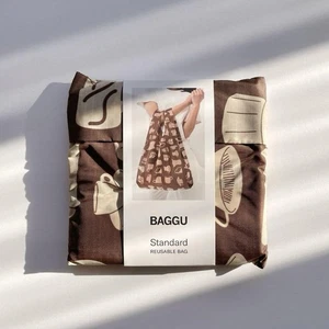 BAGGU Standard Eco Bag Coffee Pattern 100% Recycled Nylon Japan Exclusive - Picture 1 of 3