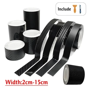 Car Door Protector Sill Scuff Cover Sticker Antiscratch Black Carbon Fiber Strip - Picture 1 of 56
