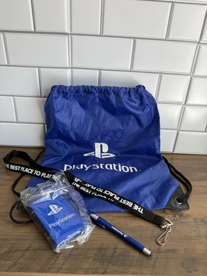 Bolsa de cordão, cordão, caneta tablet e bloco de notas pequeno Sony PlayStation azul - Imagem 1 de 4