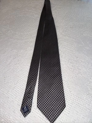 Corbata de cuello Nautica negra gris pata de gallo 100 % seda para hombre hecha en China Foto 1 de 4