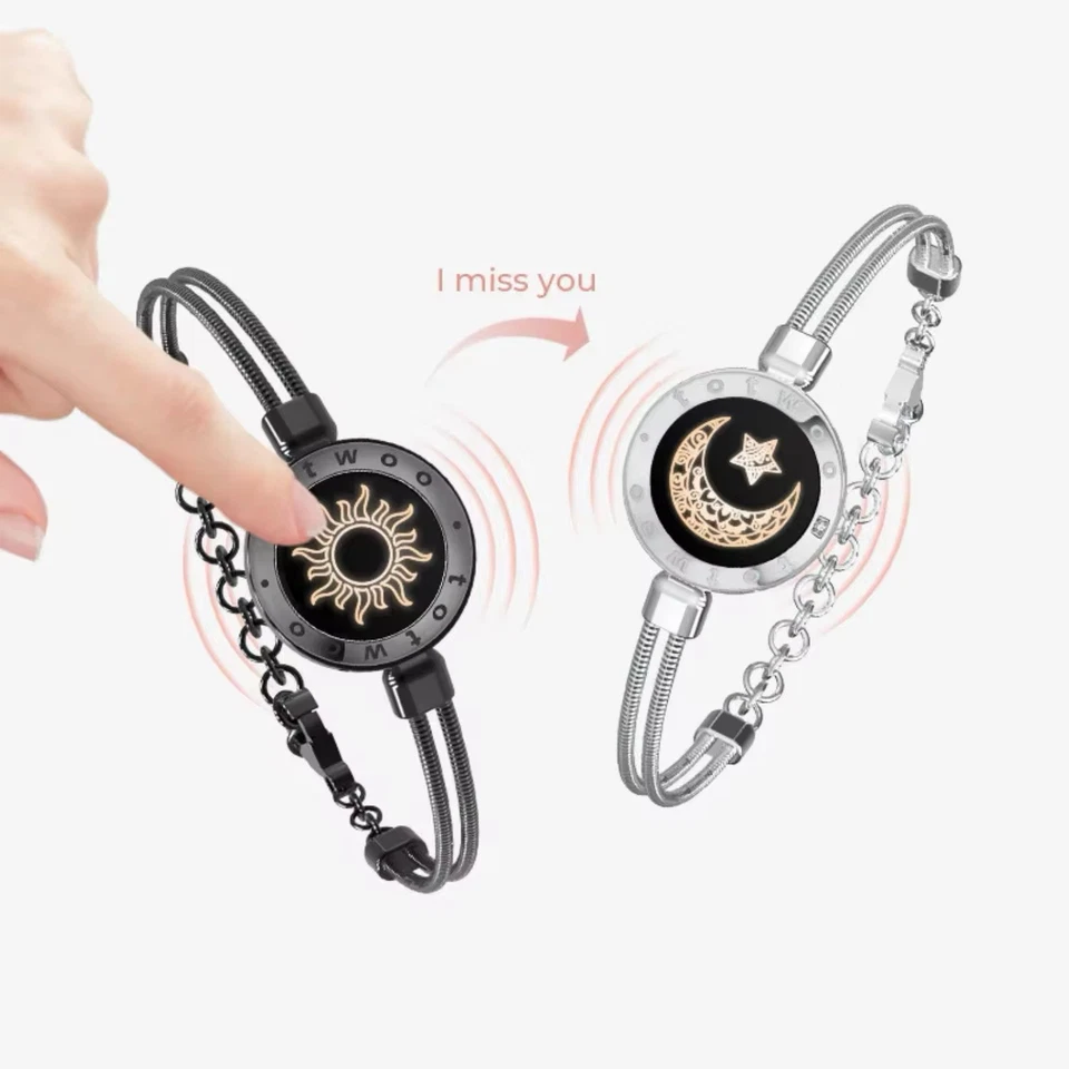 Totwoo Long Distance Relationship Bracelet for Couples, Snake Chain,Couples Gift - Image 1 of 4