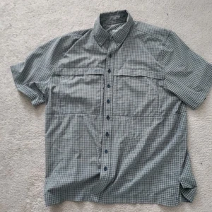 Game Guard Shirt Mens XL Green Gingham Check Vented Outdoors Hiking 1041 - Picture 1 of 5