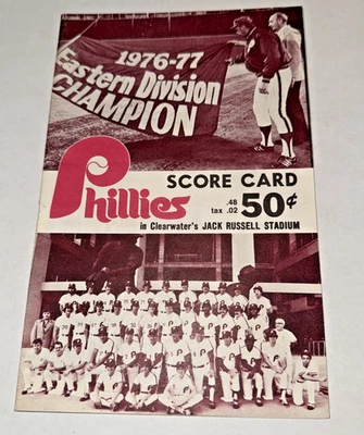 1976-77 Philadelphia Phillies Spring Training Score Card Unscored vs Orioles - Image 1 of 4