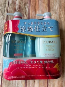 Japan Shiseido Tsubaki Premium Cool Hair Shampoo Treatment Set Summer Limited - Picture 1 of 4