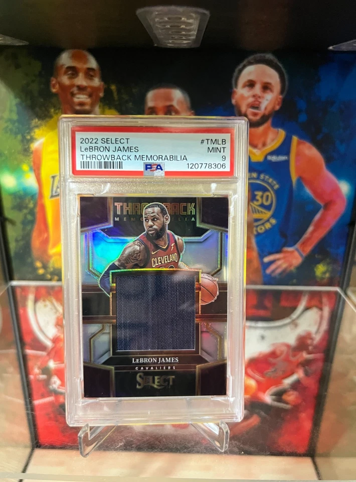 2022-23 Panini Select Lebron James Throwback Memorabilia Silver GU Patch PSA 9 - Image 1 of 4