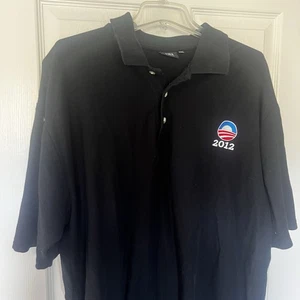 Akwa Classic Obama 2012 Polo Shirt Men’s 2XL Black Embroidered Logo GUC - Picture 1 of 4