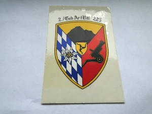 Aufkleber  Bundeswehr  2./Geb ArtBtl 225  ca 7x10 cm - Picture 1 of 1