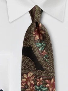 Chaps Ralph Lauren Vintage Italian Silk Tie Multicolor Floral Paisley Necktie - Picture 1 of 9
