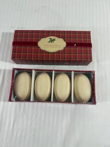 Jabón de baño con especias de canela set de regalo caja de vacaciones a cuadros lote de 4 barras - Imagen 1 de 5