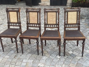 2/1/725  Walzenstühle 4er Satz Esszimmerstühle 4 Stück Gründerzeit Historismus - Bild 1 von 16