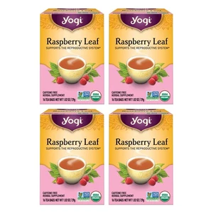 Yogi Tea Raspberry Leaf Tea - 16 Tea Bags per Pack (4 Packs) - Caffeine-Free,... - Picture 1 of 6