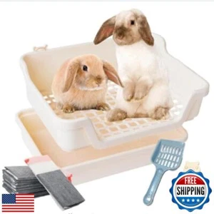 Bumbox Rabbit Large Litter Box w/Plastic Grid Safe for Bunny feet - Training - Picture 1 of 5