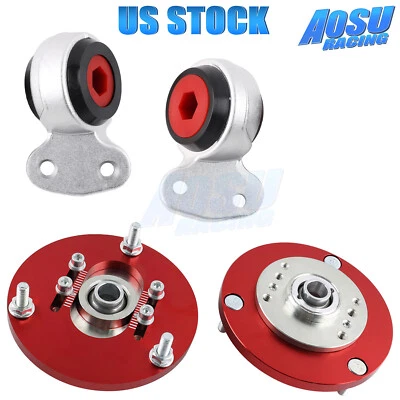 4Pcs Upper Top Mount Camber Plate + Heavy Duty Front Bushings For BMW E36 E46 Z4 - Изображение 1 из 4