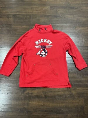 Pullover Rojo Mickey Mouse Bordado Disney Originales De Colección para Mujer Talla L/XL Foto 1 de 4