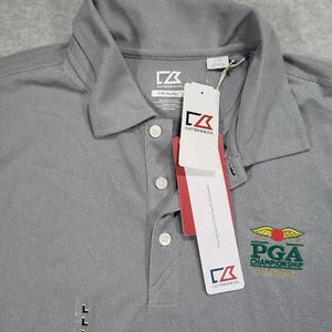 Cutter & Buck CB DryTec Mens Large PGA Championship Baltusrol 2016 Gray Polo - Imagen 1 de 10