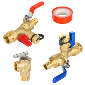 Kit de válvula de calentador de agua sin tanque aislador de 1/4 vuelta EFIELD, entrada de expansión PexA de 3/4" - Imagen 1 de 5