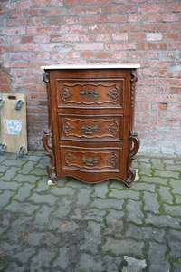 Cómoda barroca de roble aprox. 1770 Aquisgrán Lieja tumbona 3 capas pátina de mármol - Imagen 1 de 12