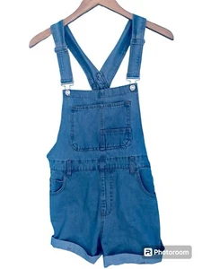 Women’s Denim Bib Jean Shortalls Size M - Picture 1 of 4