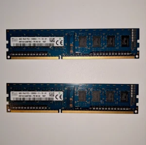 SK HYNIX (2x4GB) 1RX8 PC3L-12800U-11-13-A1 HMT451U6BFR8A-PB DDR3L 1600MHZ RAM - Picture 1 of 2