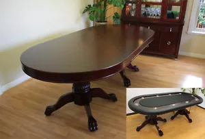 10 Player Luxury MRC Poker Table MONARCH Solid Wood Legs with Dinning Top - Picture 1 of 7