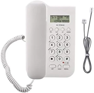 Téléphone Fixe Filaire À Fixation Murale Avec Identification De L'Appelant Pour - Zdjęcie 1 z 12