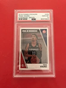 2018 Panini Stickers Rookie RC Trae Young European-Brazil #430 PSA 10 Gem Mint - Picture 1 of 2