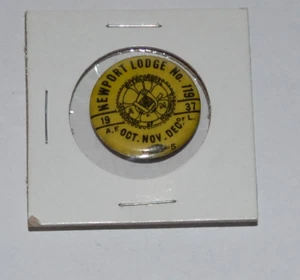 1937 Associazione Internazionale Macchinisti Newport Lodge 119 Pinback Pulsante 3 - Foto 1 di 2
