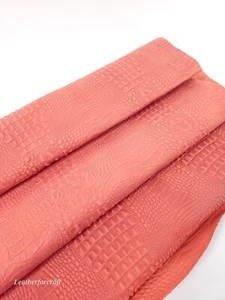 Orange Rust Crocodile Alligator Leather Embossed Texture Amazing Relief 2018 V2 - Picture 1 of 3