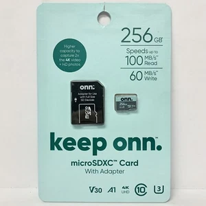 Carte mémoire flash microSDXC ONN 256Go 100Mb/s NEUVE SCELLÉE - Photo 1 sur 2