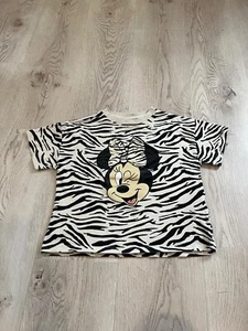 Zara & Disney Zebra Print T-Shirt, Minnie Mouse, Sz. 7 - Picture 1 of 4