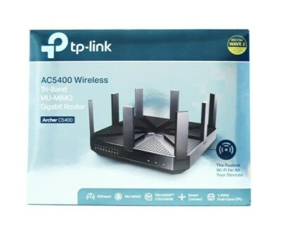 TP-LINK AC5400 Wireless Tri-Band MU-MIMO Gigabit Router Archer C5400 Sealed NEW - Image 1 of 4
