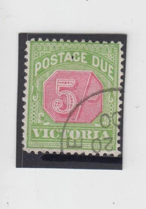 Stamp 5/- green & red postage due Victoria cancelled to order, hinged - Picture 1 of 2