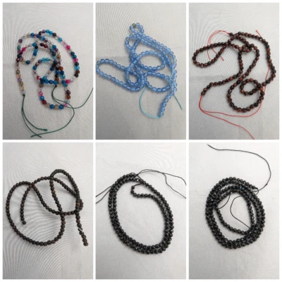 3mm Gemstone Beads, Red Tigers Eye, Spinel, Ebony, Agate - Image 1 of 4