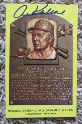VINTAGE AL KALINE AUTO SIGNED HALL OF FAME POSTCARD COA JSA DETROIT TIGERS - Image 1 of 2