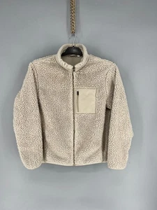 Uniqlo Sherpa Fleece Zip Jacket Cream Women’s Size S Vintage Soft Warm Cozy - Picture 1 of 11