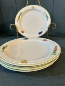 Rare Vintage White w/Veggie Trim Hankook Salad Plates, Set of 4 - Picture 1 of 12