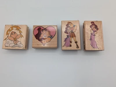 Лот из 4 резиновых штампов Disney Hercules Stampede — Мегара и Геркулес - Изображение 1 из 4