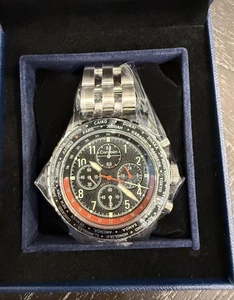 Cortebert Men's Watch Pennant Black Chronograph CB-3006-11 New in Box - Picture 1 of 11