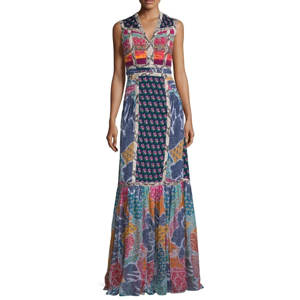 VESTIDO MAXI DE SEDA DIANE VON FURSTENBERG RARO AMABELLE FLOWER POWER TALLA 6 USADO EN EXCELENTE ESTADO Foto 1 de 4