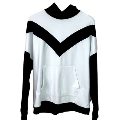ID Ideology Men's Sweatshirt White Black Stripe Sweatshirt Hoodie Size Large - Image 1 of 4