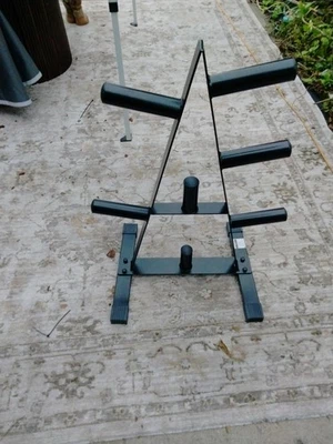 Olympic Weight Plate Holder Rack Tree Storage 2 Inch Heavy Duty Steel Home Gym - Image 1 of 3
