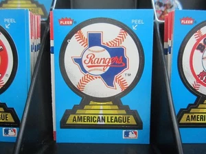 Tarjeta de béisbol Fleer MLB 1987 LOGOTIPO DEL EQUIPO TEXAS RANGERS PEGATINA VER OTROS LISTADOS - Imagen 1 de 1