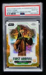 2024 Topps Star Wars Hyperspace Boss Lyonie F/A Gold Refractor #/50 PSA 10 POP 1 - Picture 1 of 2
