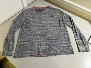 Superdry Homme The Orange Label Tee 2XL Gris Bruyère Poly Coton Manches Longues - Photo 1/7